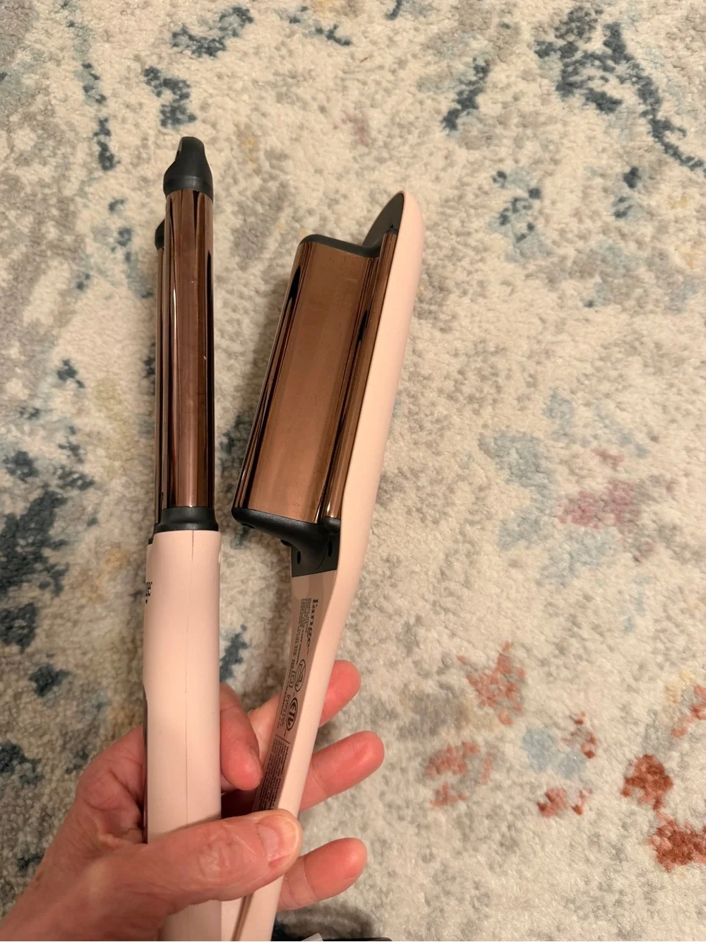 L’ange Triple Barrel Hair Waver Blush Pink Rose Gold